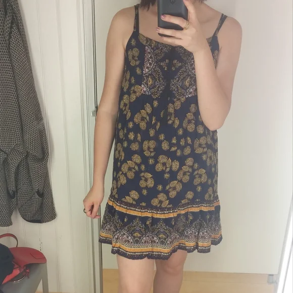 Carolina Belle Montreal Floral Sleeveless Dress Size 8 Navy Yellow - Picture 6 of 12